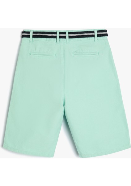 Basic Chino Şort Kemer Detaylı Cepli Pamuklu fiyatları