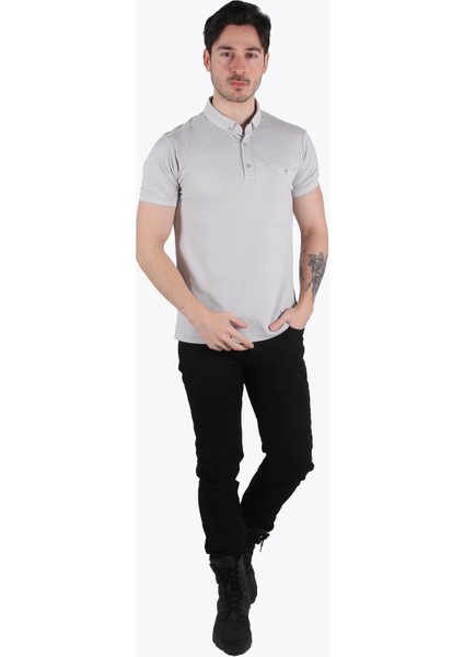 3535 Cepli Ayaklı Yaka T-Shirt