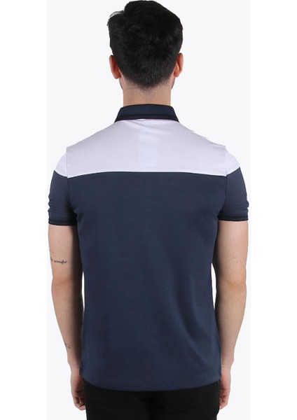 3714 Parçalı Ayaklı Yaka T-Shirt