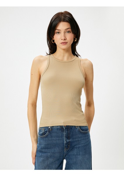 Halter Yaka Atlet Fitilli Slim Fit