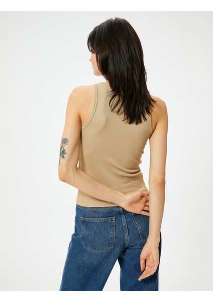Halter Yaka Atlet Fitilli Slim Fit
