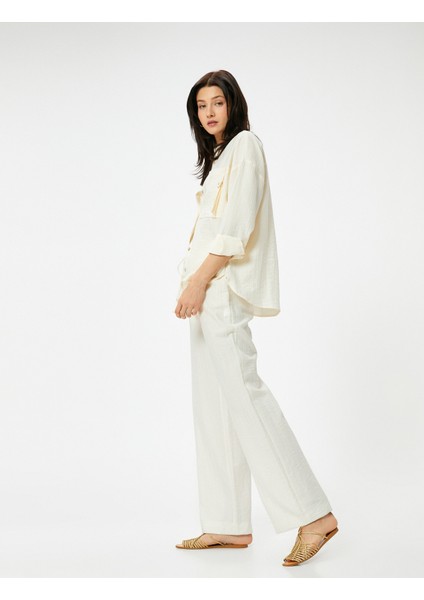 Beli Bağcıklı Pantolon Düz Paça Cepli Standart Kesim fiyatları