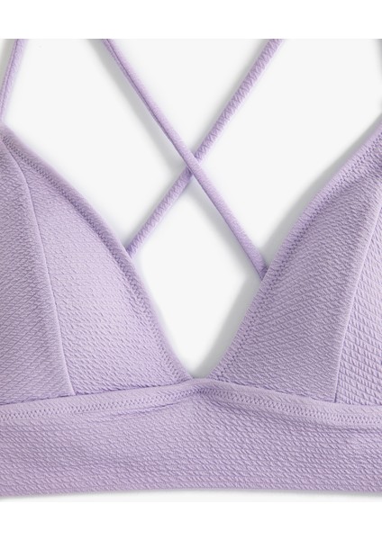 Üçgen Bikini Üstü Dokulu Çapraz Askılı Kaplı modelleri