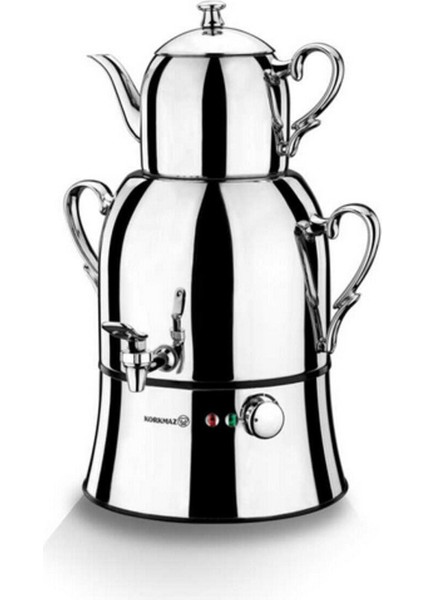 3+ L A334 Nosta Mega Inox/krom Semaver Çelik Metal Semaver Gri 500+ L 2 Yıl Resmi Distribütör Garan