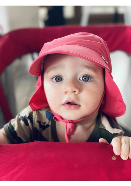 Flap Lejyoner, Ense Korumalı, Boyundan Bağlamalı, Çocuk Bebek Güneş Şapka, Ekoteks 100 Sertifikalı Rose modelleri