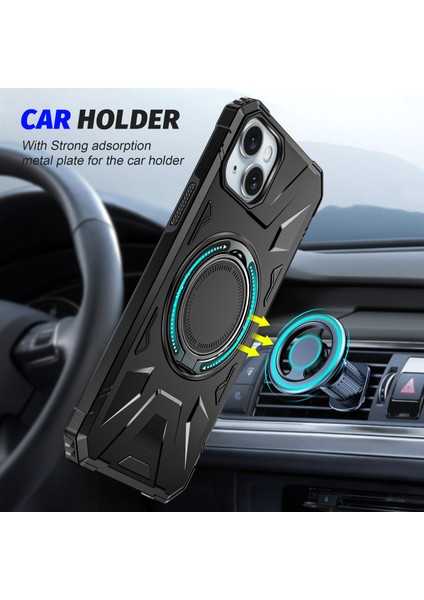 iPhone 13/14 Manyetik Tpu+Pc Koruyucu Kapak Telefon Kılıfı (Yurt Dışından)