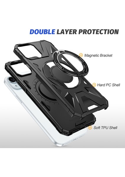 iPhone 13/14 Manyetik Tpu+Pc Koruyucu Kapak Telefon Kılıfı (Yurt Dışından)
