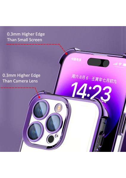 iPhone 14 Pro Magnicy Takviyeli Köşe Pc+Tpu Telefon Kılıfı (Yurt Dışından)