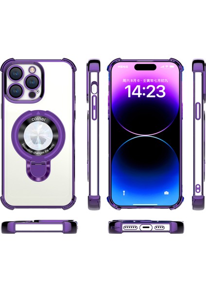 iPhone 14 Pro Magnicy Takviyeli Köşe Pc+Tpu Telefon Kılıfı (Yurt Dışından)