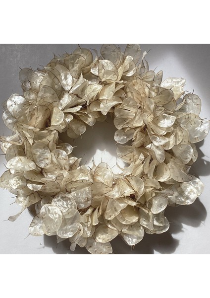 Lunaria Sedef Çiçeği Parıltı Çelenk 25 cm