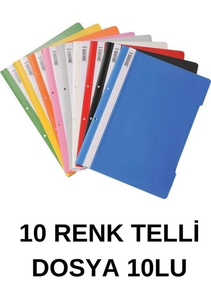 Renkli Telli Dosya  Poşet Dosya Klasör Set