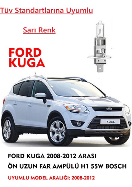 Ford Kuga 2008-2012 Arası Ön Uzun Far Ampülü Sarı 55W