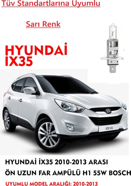 Hyundai IX35 2010-2013 Arası Ön Uzun Far Ampülü Sarı 55W