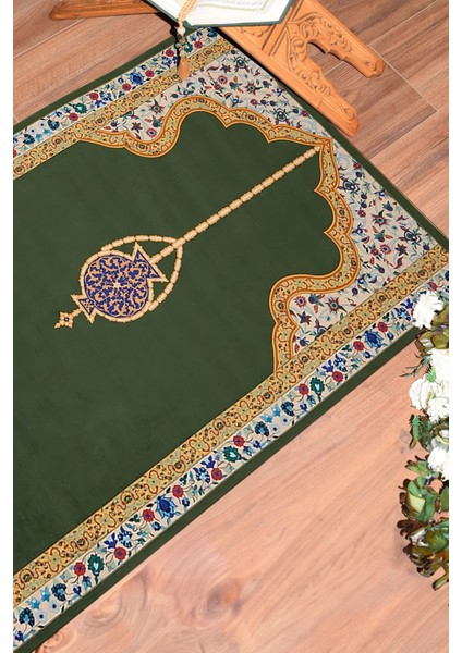 Dijital Baskılı Yıkanabilir Şık Motifli Namazlık Seccade 70X130 Cm, Seccade-18-Yeşil, fırsatları