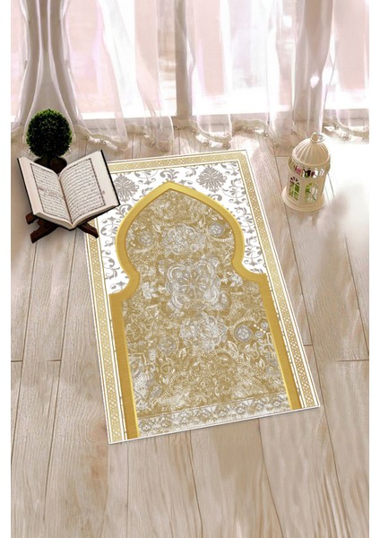 Dijital Baskılı Yıkanabilir Motifli Hediyelik Namazlık Seccade 70X130CM, Seccade-26-Kahve,