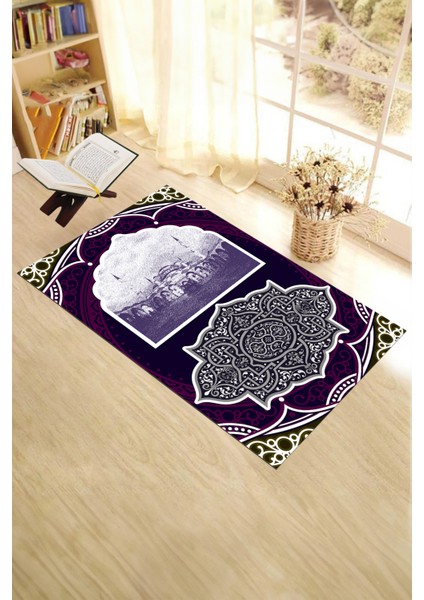 Dijital Baskılı Yıkanabilir Camii Motifli Hediyelik Namazlık Seccade 70X130, Seccade-35-Mor, fırsatları