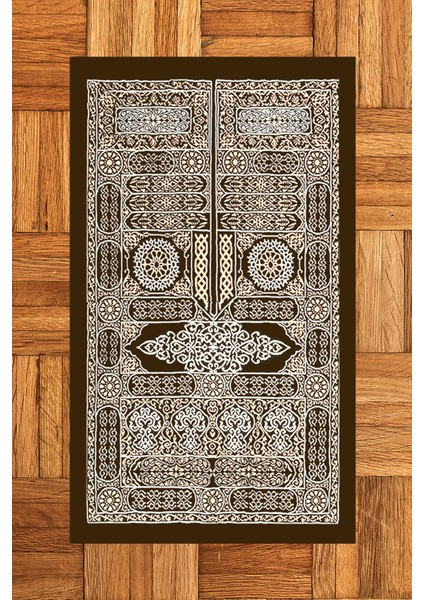Dijital Baskılı Yıkanabilir Şık Tasarım Hediyelik Namaz Halısı Seccade 70X130CM, Seccade-50-Kahve,