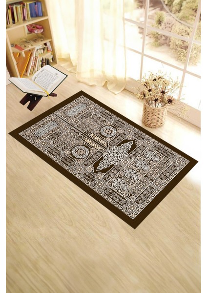 Dijital Baskılı Yıkanabilir Şık Tasarım Hediyelik Namaz Halısı Seccade 70X130CM, Seccade-50-Kahve, fiyatları