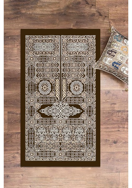 Dijital Baskılı Yıkanabilir Şık Tasarım Hediyelik Namaz Halısı Seccade 70X130CM, Seccade-50-Kahve, fırsatları