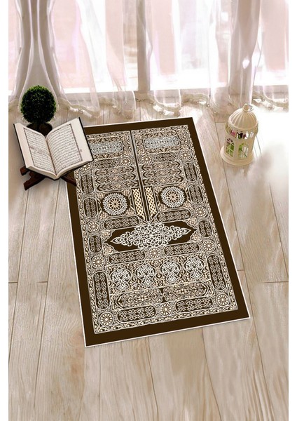 Dijital Baskılı Yıkanabilir Şık Tasarım Hediyelik Namaz Halısı Seccade 70X130CM, Seccade-50-Kahve, indirimleri