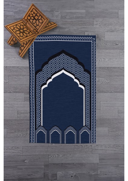 Dijital Baskılı Minber Motifli Yıkanabilir Motifli 70X130 Namazlık Seccade, Seccade-02-Mavi,