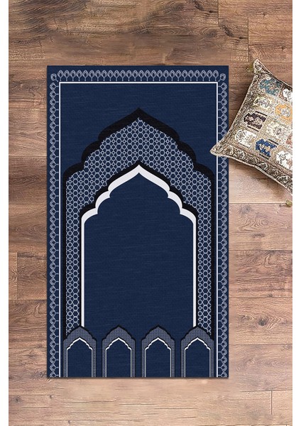 Dijital Baskılı Minber Motifli Yıkanabilir Motifli 70X130 Namazlık Seccade, Seccade-02-Mavi,