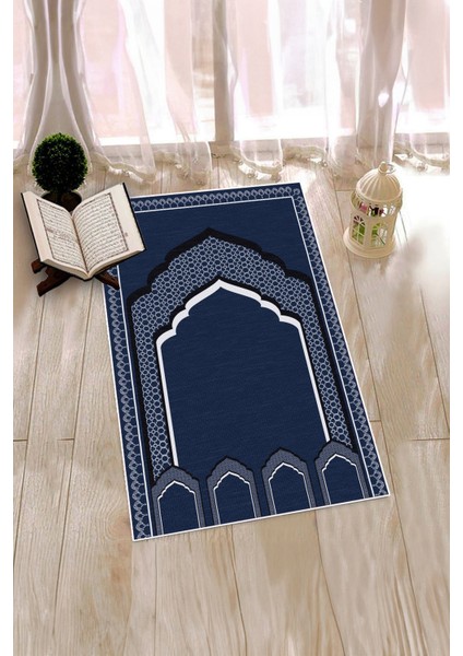 Dijital Baskılı Minber Motifli Yıkanabilir Motifli 70X130 Namazlık Seccade, Seccade-02-Mavi,