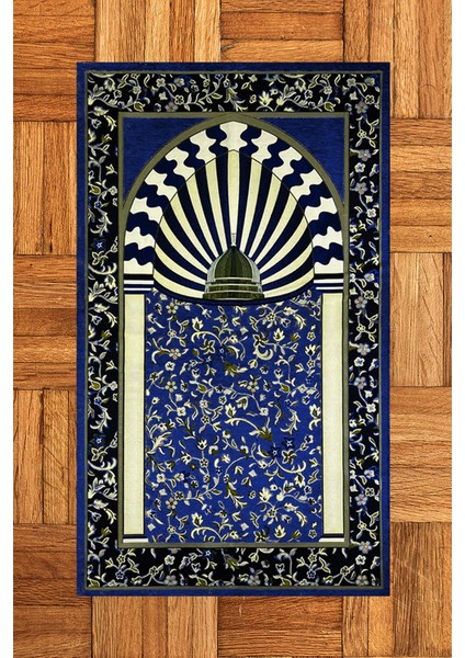 Dijital Baskılı Yıkanabilir Camii Motifli Hediyelik Namazlık Seccade 70X130CM, Seccade-34-Lacivert,