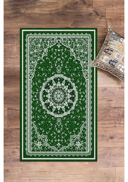 Dijital Baskılı Yıkanabilir Klasik Desen Hediyelik Namazlık Seccade 70X130, Seccade-40-Yeşil, indirimleri