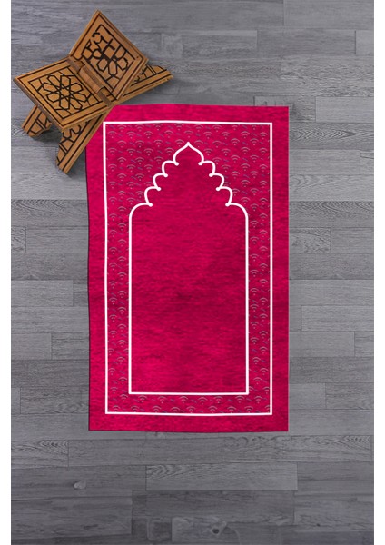 Dijital Baskılı Yıkanabilir Sade Desen Namazlık Seccade 70X130 Cm, Seccade-11-Pembe,