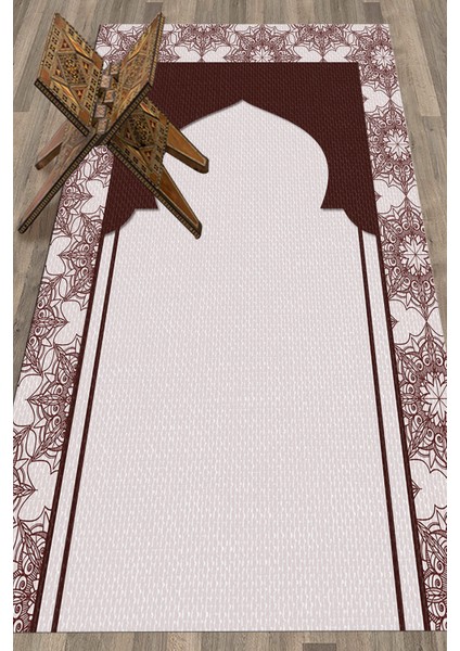 Dijital Baskılı Yıkanabilir Hediyelik Namazlık Seccade 70X130CM, Seccade-25-Kahve,