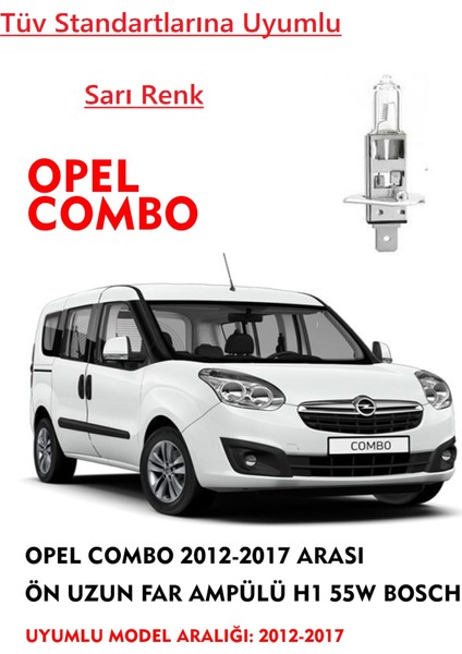 Opel Combo 2012-2017 Arası Uyumlu Ön Uzun Far Ampülü Sarı 55W fiyatları
