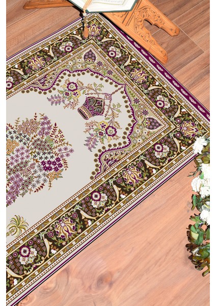 Dijital Baskılı Yıkanabilir Klasik Desen Hediyelik Namazlık Seccade 70X130, Seccade-29-Mor, fiyatları