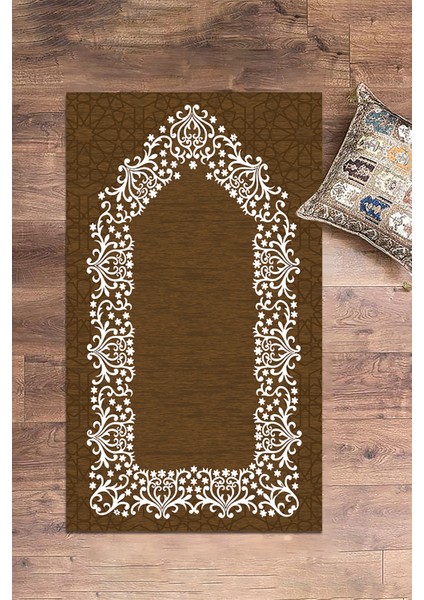 Dijital Baskılı Yıkanabilir Sade Şık Namazlık Seccade 70X130 Cm, Seccade-12-Kahve, fiyatları