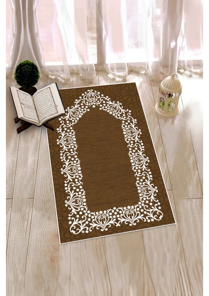 Dijital Baskılı Yıkanabilir Sade Şık Namazlık Seccade 70X130 Cm, Seccade-12-Kahve, modelleri