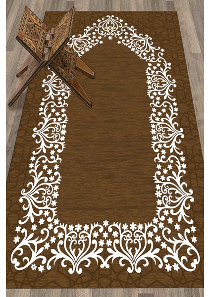 Dijital Baskılı Yıkanabilir Sade Şık Namazlık Seccade 70X130 Cm, Seccade-12-Kahve, fırsatları