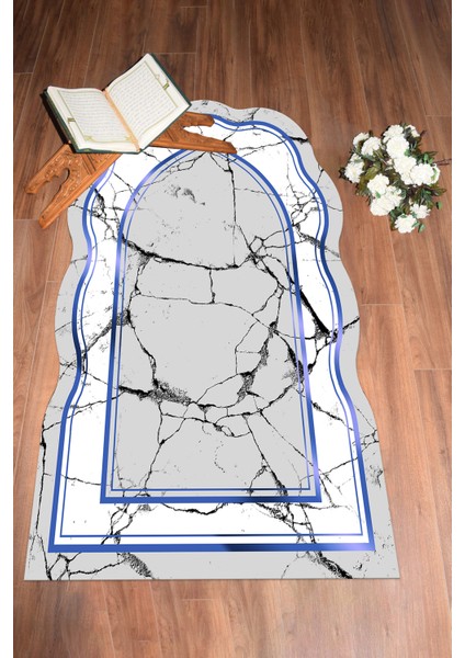 Dijital Baskılı Yıkanabilir Lazer Kesim Hediyelik Namazlık Seccade 70X130, Seccade-28-Mavi, modelleri