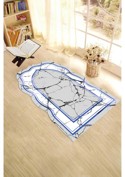 Dijital Baskılı Yıkanabilir Lazer Kesim Hediyelik Namazlık Seccade 70X130, Seccade-28-Mavi, indirimleri