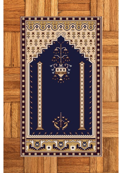 Dijital Baskılı Yıkanabilir Klasik Motifli Namazlık Seccade 70X130, Seccade-31-Lacivert, fırsatları