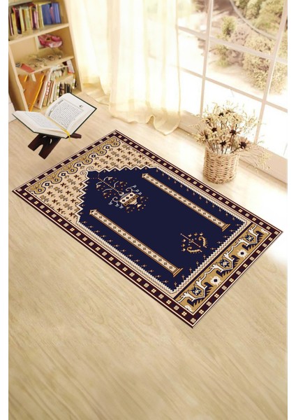 Dijital Baskılı Yıkanabilir Klasik Motifli Namazlık Seccade 70X130, Seccade-31-Lacivert, indirimleri