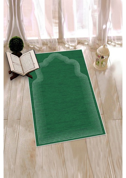 Dijital Baskılı Yıkanabilir Hediyelik Namazlık Seccade 70X130 Cm, Seccade-13-Yeşil, modelleri