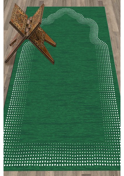 Dijital Baskılı Yıkanabilir Hediyelik Namazlık Seccade 70X130 Cm, Seccade-13-Yeşil, fırsatları