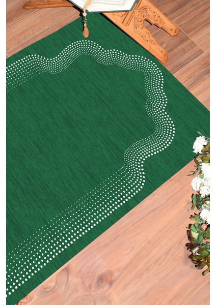 Dijital Baskılı Yıkanabilir Hediyelik Namazlık Seccade 70X130 Cm, Seccade-13-Yeşil, indirimleri
