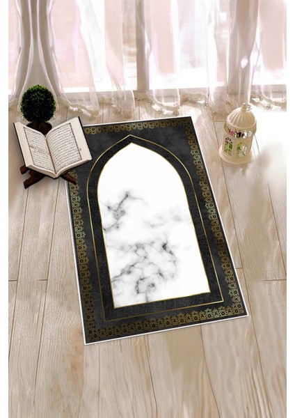 Dijital Baskılı Kaymaz Taban Yıkanabilir Modern Namazlık Seccade 70X130, Seccade-20-Gri, fiyatları