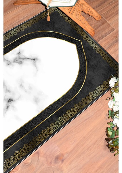 Dijital Baskılı Kaymaz Taban Yıkanabilir Modern Namazlık Seccade 70X130, Seccade-20-Gri, fırsatları