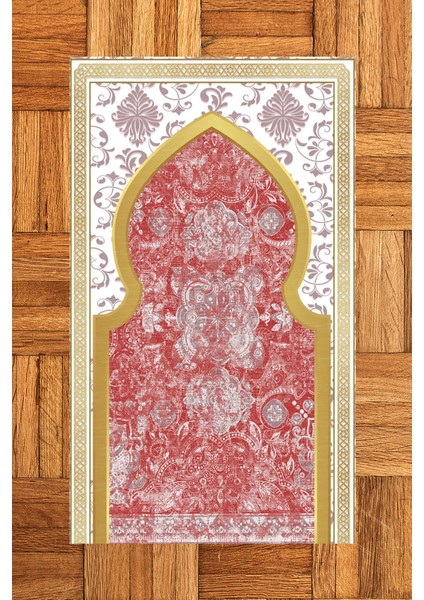 Dijital Baskılı Yıkanabilir Motifli Hediyelik Namazlık Seccade 70X130CM, Seccade-26-Kırmızı,