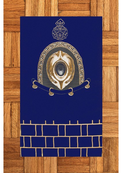 Dijital Baskılı Yıkanabilir Şık Tasarım Namaz Halısı Seccade 70X130CM, Seccade-49-Mavi,