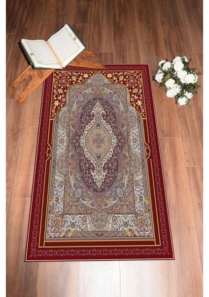 Dijital Baskılı Yıkanabilir Hediyelik Klasik Namazlık Seccade 70X130, Seccade-32-Kırmızı, modelleri