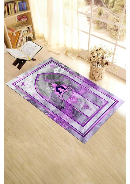Dijital Baskılı Yıkanabilir Mermer Desen Hediyelik Namazlık Seccade 70X130, Seccade-36-Mor, fırsatları