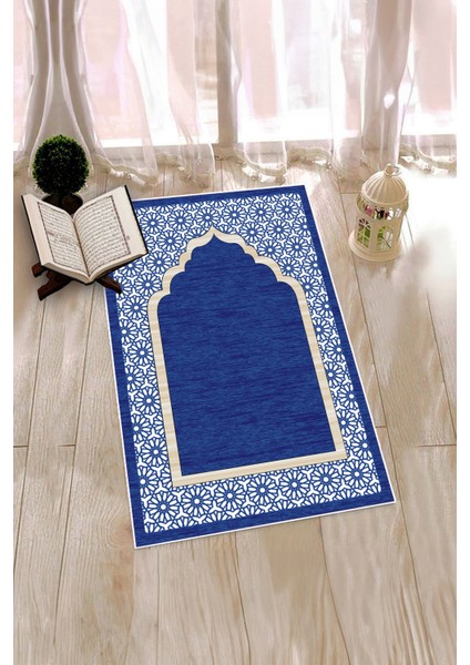 Dijital Baskılı Yıkanabilir Hediyelik Şık Namazlık Seccade 70X130 Cm, Seccade-17-Mavi, fiyatları